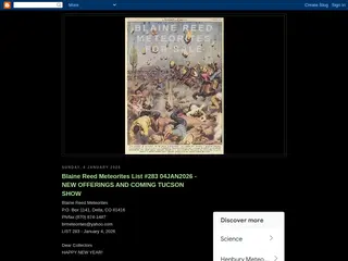 Blaine Reed Meteorites For Sale