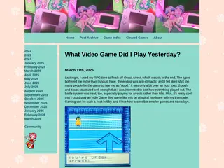 What Video Game Did I Play Yesterday?