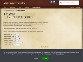 Town Generator for D&D - Myth-Weavers Lethe
