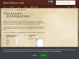 Treasure Generator for D&D - Myth-Weavers Lethe