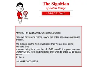 The SignMan ~ QSL Cards