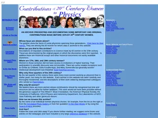 CONTRIBUTIONS OF 20TH CENTURY WOMEN TO PHYSICS