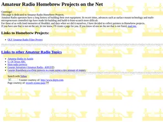 Amateur Radio Homebrew Projects on the Net
