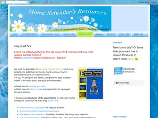Homeschooler's Resources: Physical Sci