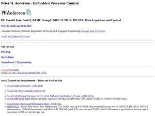 Peter H. Anderson - Embedded Processor Control