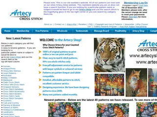 Artecy Cross Stitch. Free cross stitch patterns monthly. Thousands of other affordable quality cross stitch patterns.