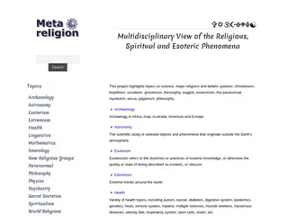 Multidisciplinary View of the Religious, Spiritual and Esoteric Phenomena