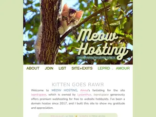« meow hosting :3 » the fanlisting for LEPRD.SPACE