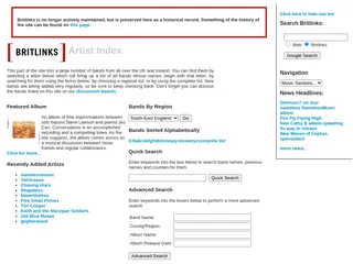 - Britlinks - Christian Involvement In British and Irish Music