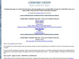Chrome Oxide - Music Collectors pages - Home Page - 05/13/2025
