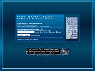 PDXnet Portland, Oregon Bands & Live Music - bands and musicians, calendar of live shows, musician bulletin board, local record labels, entertainment links and more!