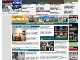 Airplanes and Rockets Website Homepage (Kirt Blattenberger)