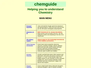 chemguide: helping you to understand Chemistry - Main Menu