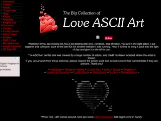Love ASCII Art - Valentines, Flowers, Hearts, Hugs, & Romantic ASCII Pictures