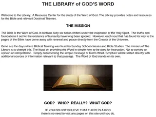 THE LIBRARY of GOD'S WORD