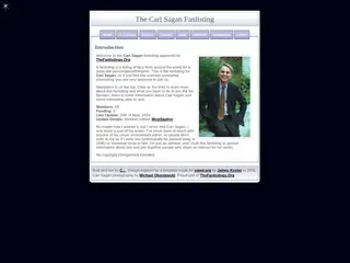 ... We are starstuff ... The Carl Sagan Fanlisting