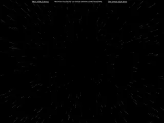 Warp Starfield 2 - JavaScript and HTML5 Canvas demo by Kevin Roast #html5 #javascript