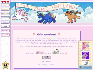 Pink Dreams Ponyland - Welcome Page