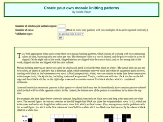 Create your own mosaic knitting patterns