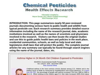 Pesticide Health Effects: Home, Lawn, Agriculture, Schools