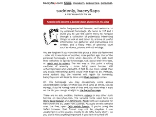 baccyflap.com - a delicate blend of bakelite and fear