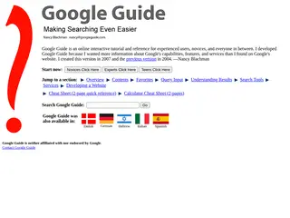 Interactive online Google tutorial and references - Google Guide