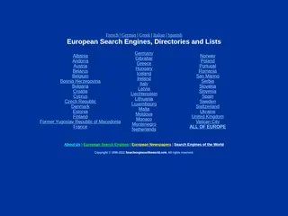 European Search Engines, Directories and Lists