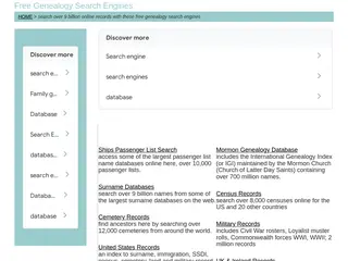 Free Genealogy Search Engines - created by Ian Mold