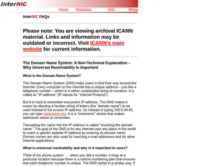 InterNIC | Domain Name System FAQs