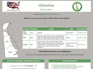 DeGenWeb: Delaware USGenWeb Genealogy Project