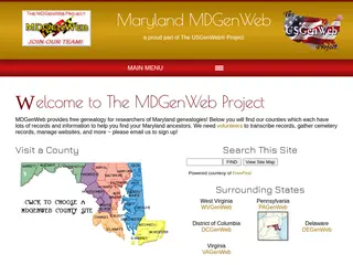 MDGenWeb - Maryland Genealogy, Family History