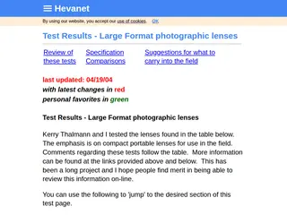 Large Format Lens TESTS