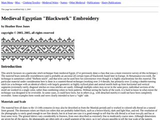 Medieval Egyptian Blackwork Embroidery