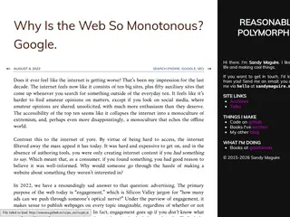 Why Is the Web So Monotonous? Google. :: Reasonably Polymorphic