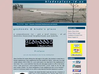 GeoHoods @ Blade's Place - Geocities Homestead Neighborhoods and Suburbs