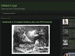 Orbital Crypt: Small Gods 2: A Complete Pantheon, plus extra DCSS material