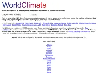 World Climate: Weather rainfall and temperature data