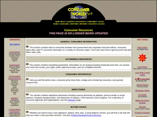 Consumer World: Consumer Resources