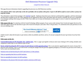 Dell Dimension Processor Upgrade FAQ
