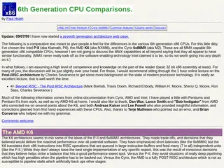 Paul Hsieh's 6th generation x86 CPU Comparisons