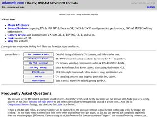 The DV, DVCAM, & DVCPRO Formats -- tech details, FAQ, and links.