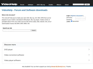 VideoHelp - Forum and Software downloads