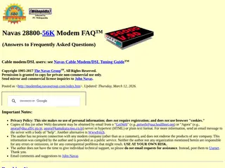 Navas 28800-56K Modem FAQ
