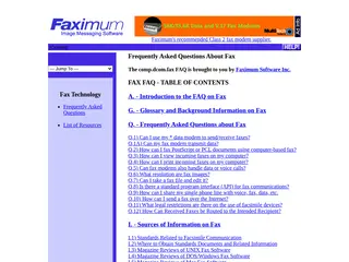 Faximum - Fax Faq