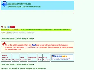 Canadian Mind Products Downloadable Utilities Master Index