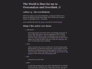 an overthinkette's world