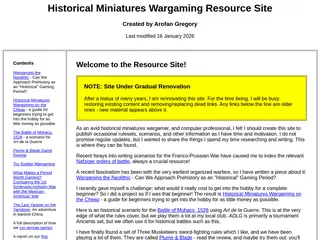 Historical Miniatures Wargaming Resource Site