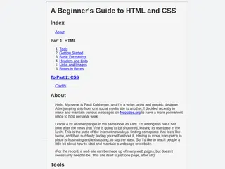 A Beginner's Guide to HTML and CSS