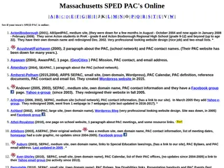 Massachusetts SPED PAC that are on-line