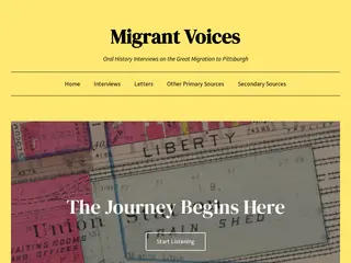 Migrant Voices – Oral History Interviews on the Great Migration to Pittsburgh